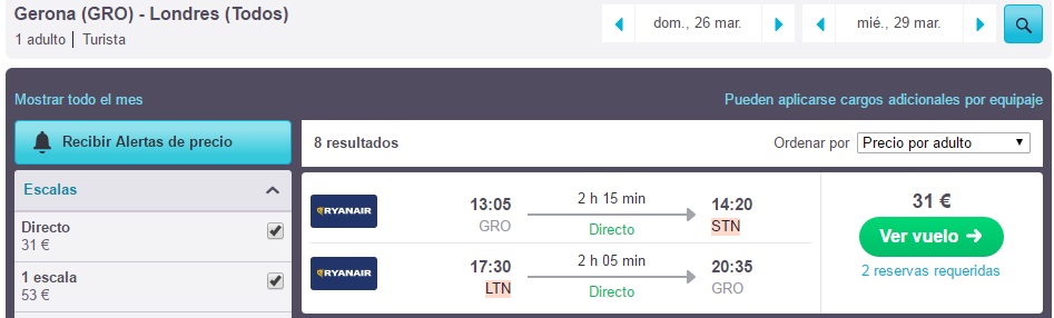 Vuelos baratos a Londres en Marzo
