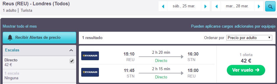 vuelos baratos en Marzo a Londres
