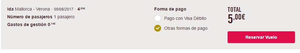 Vuelo a 5€ Mallorca Verona