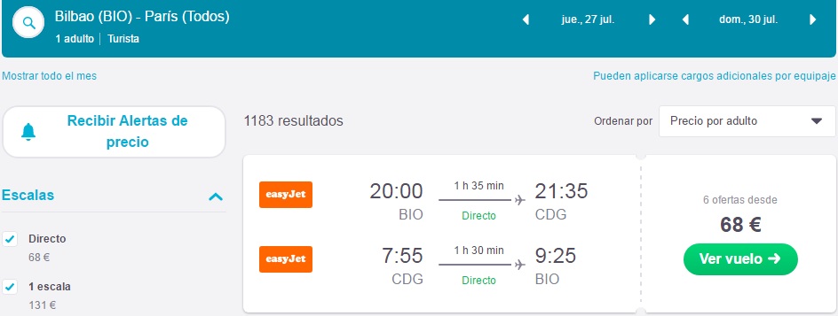 VUELOS SUPER BARATO A PARÍS DESDE BILBAO