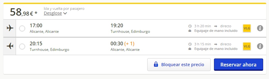 BILLETE SUPER BARATO ALICANTE EDIMBURGO