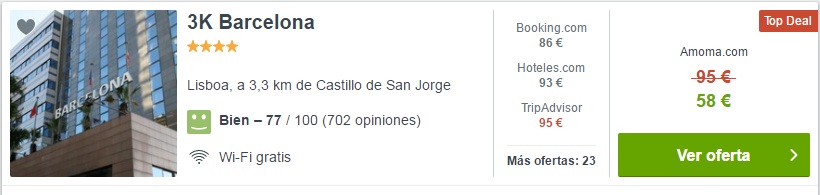 HOTEL 3K BARCELONA-LISBOA