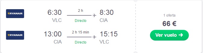 VALENCIA ROMA BILLETE BARATO