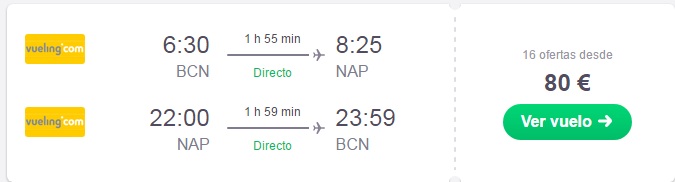 BILLETE BARATO A NÁPOLES