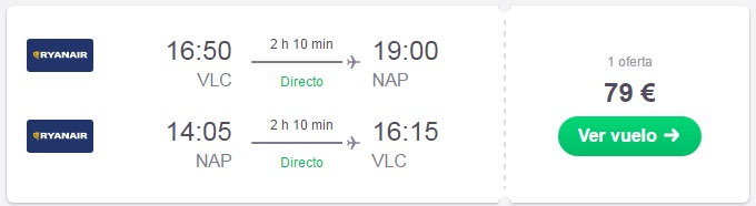 VUELOS BARATOS VALENCIA-NÁPOLES