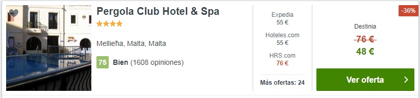 HOTEL BARATO MALTA PUENTE OCTUBRE