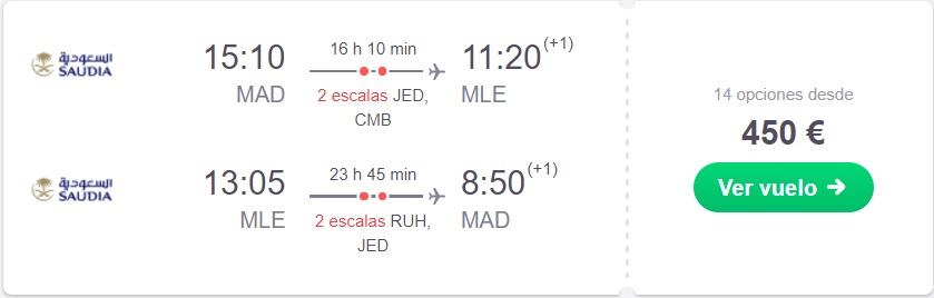 BILLETE BARATO A MALDIVAS EN NAVIDAD