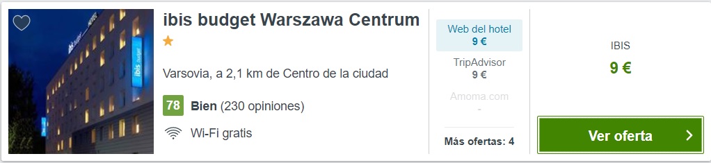 Hotel Ibis super Varsovia super barato