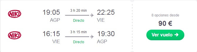 vuelo barato Málaga Viena