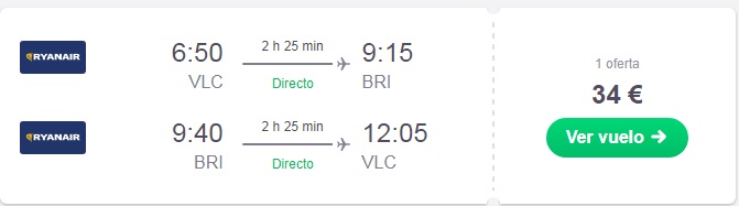 Billete super barato a Bari