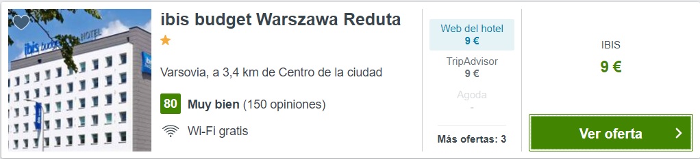Hotel Ibis Varsovia super barato