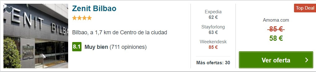 hotel barato Zenit Bilbao