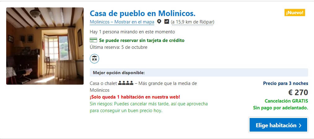 CASA DE PUEBLO MOLINICOS