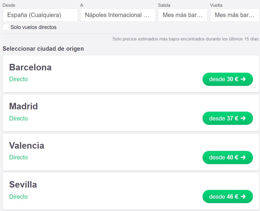 VUELOS A NÁPOLES