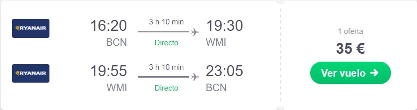 VUELO BARATO A VARSOVIA
