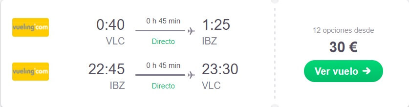 vuelo super barato a Ibiza