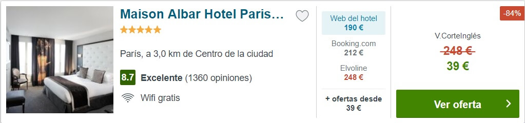 hotel de lujo barato en París