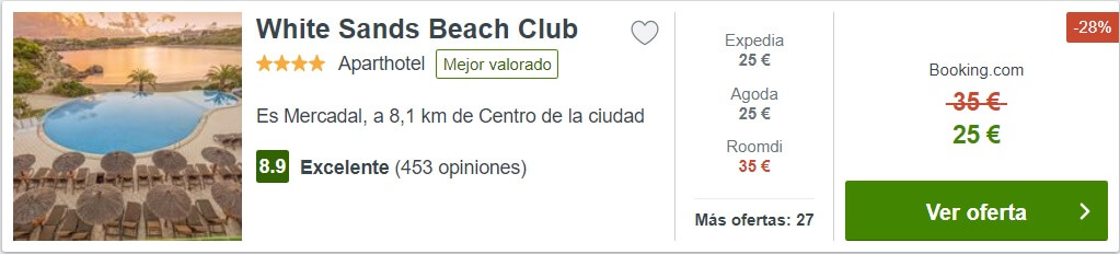 HOTEL SUPER BARATO EN MENORCA