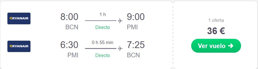 VUELO BARATO A MALLORCA EN NOCHEVIEJA