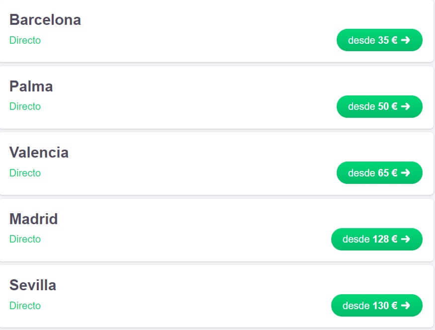 vuelos baratos a Menorca en Primavera
