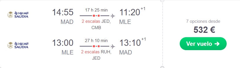 billete barato a Maldivas en Julio