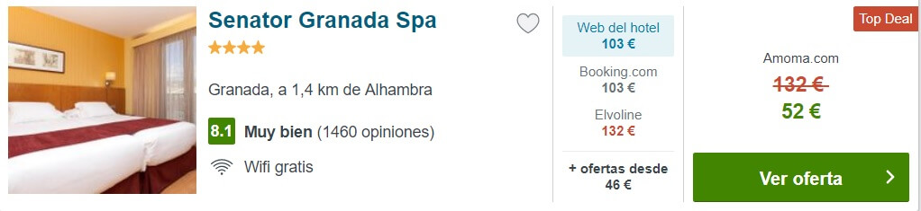 hotel Senator Spa barato Granada