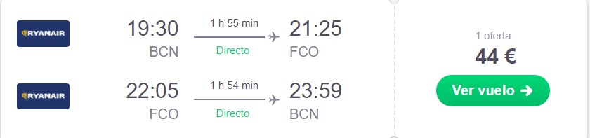 vuelo barato a Roma en Julio