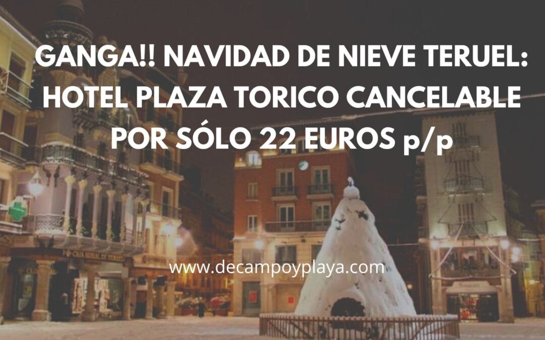 Navidad TERUEL: Hotel Plaza del TORICO con cancelación gratuita por sólo 22 Euros p/p