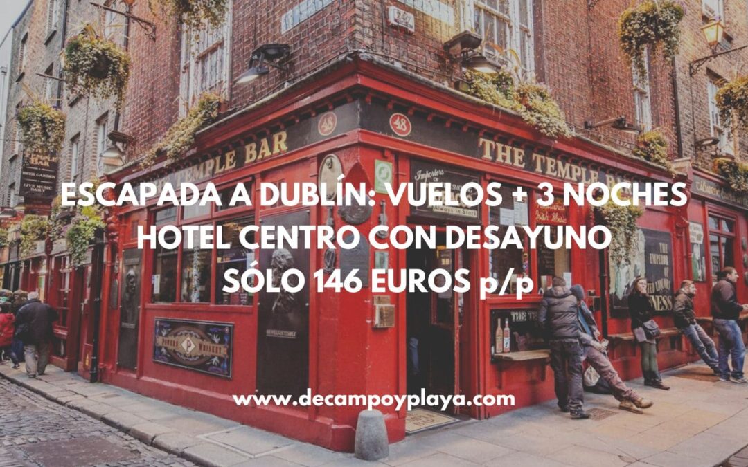 Escapada a DUBLÍN: Vuelos + 3 noches con desayuno Hotel en pleno centro por SÓLO 146 Euros p/p