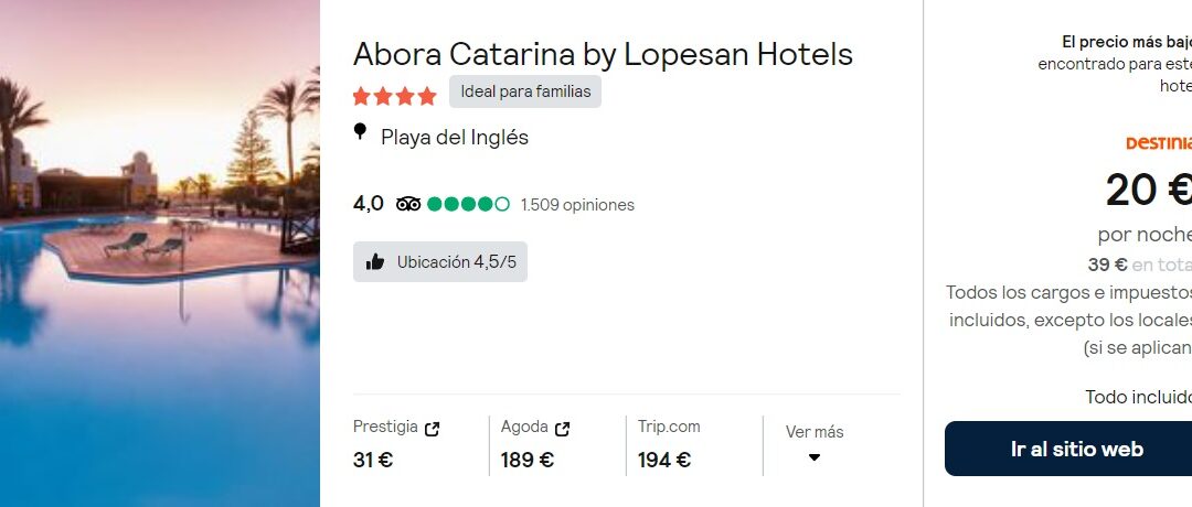 GRAN CANARIA Aún disponible!! Hotel 4* TODO INCLUIDO por sólo 10 Euros p/p
