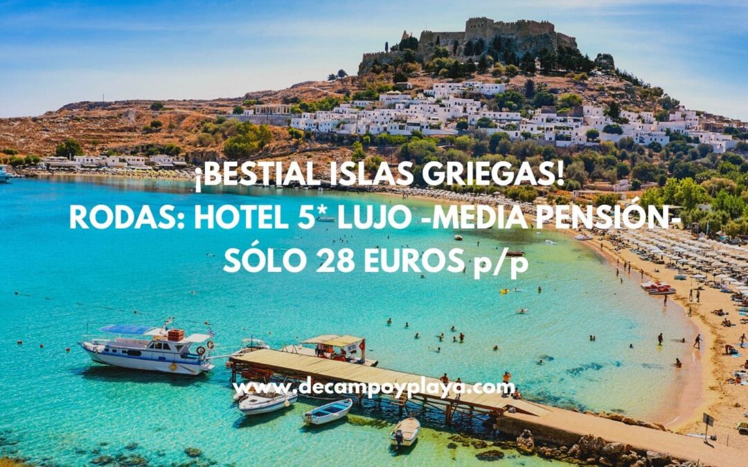 CHOLLO ISLAS GRIEGAS: Hotel 5* lujo en RODAS MEDIA PENSIÓN por SÓLO 28 Euros p/p