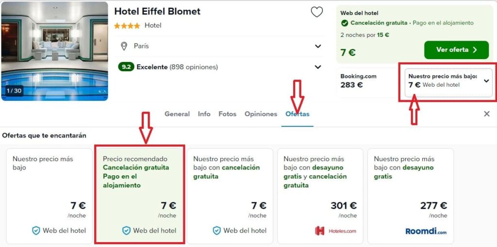 tarifa error París