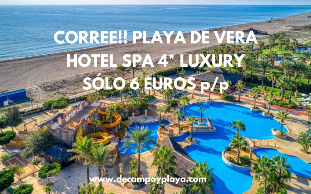 ÚLTIMA OPORTUNIDAD!! Playa de Vera en Almería Hotel Spa 4* LUXURY con toboganes por SÓLO 6 Euros p/p