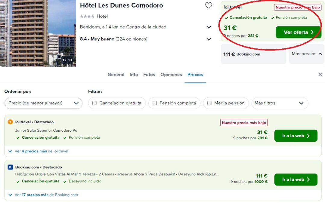 CORREE BENIDORM!! Hotel 4* PENSIÓN COMPLETA por sólo 15 Euros p/p
