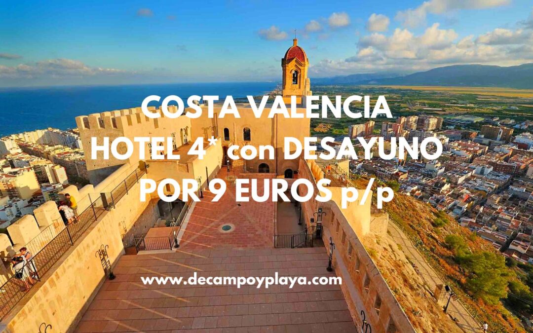 CORREE!! Costa de Valencia Hotel 4* en la playa con desayuno por sólo 9 Euros p/p
