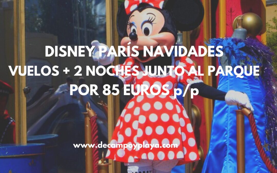 DISNEY PARÍS NAVIDADES: Vuelos + 2 noches Hotel junto al Parque por sólo 85 Euros p/p
