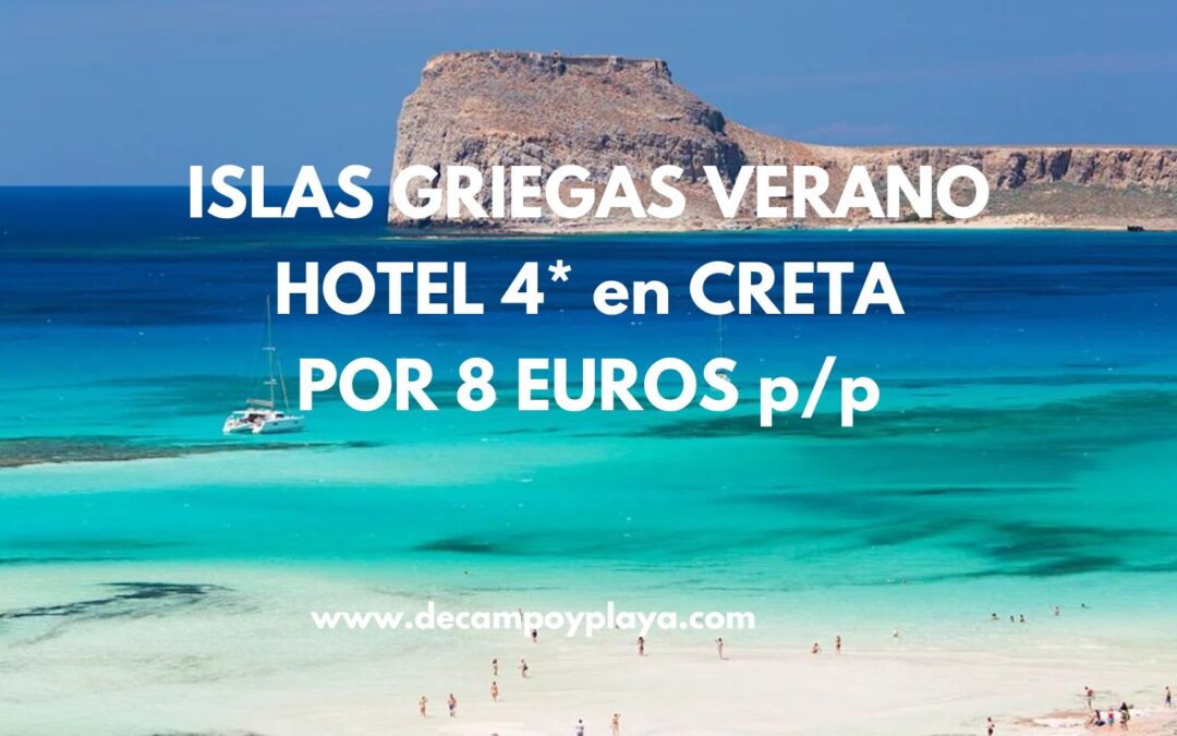 DE LOCOS!! ISLAS GRIEGAS puente Mayo Hotel 4* en Creta por sólo 8 Euros p/p