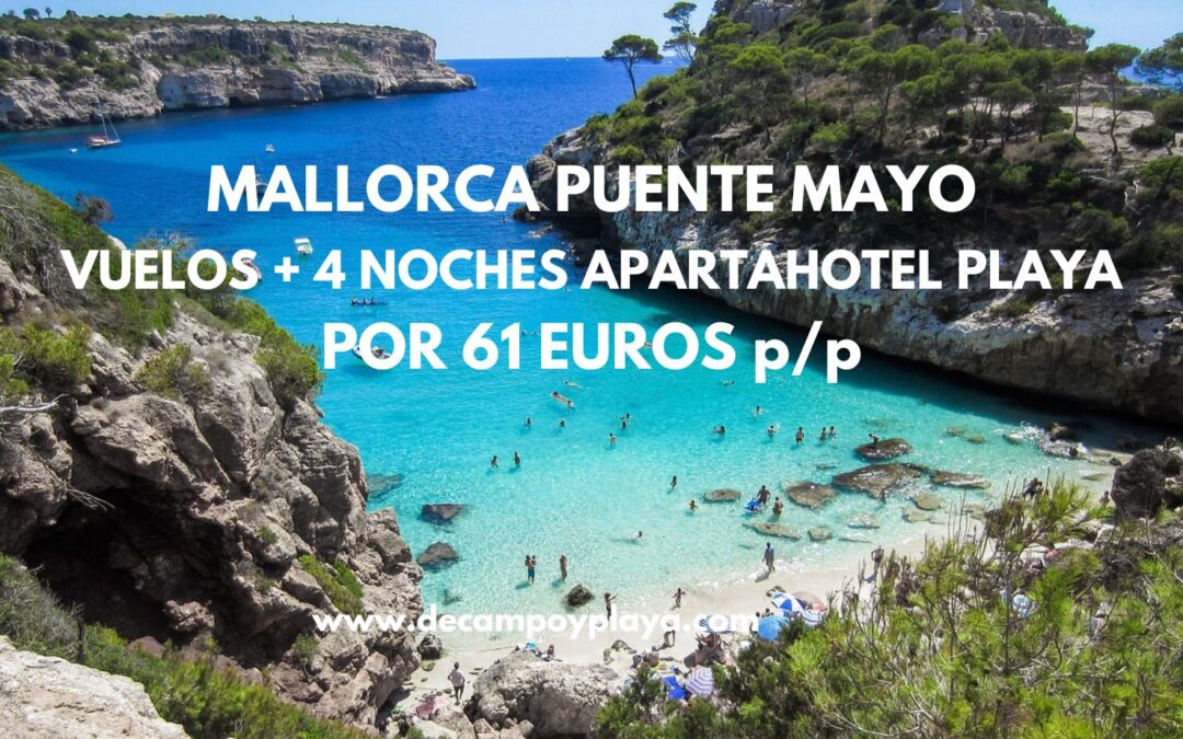 IMPRESIONANTE MALLORCA!! Puente de Mayo: Vuelos + 4 noches Apartahotel en la playa para cuatro por SÓLO 61 Euros p/p