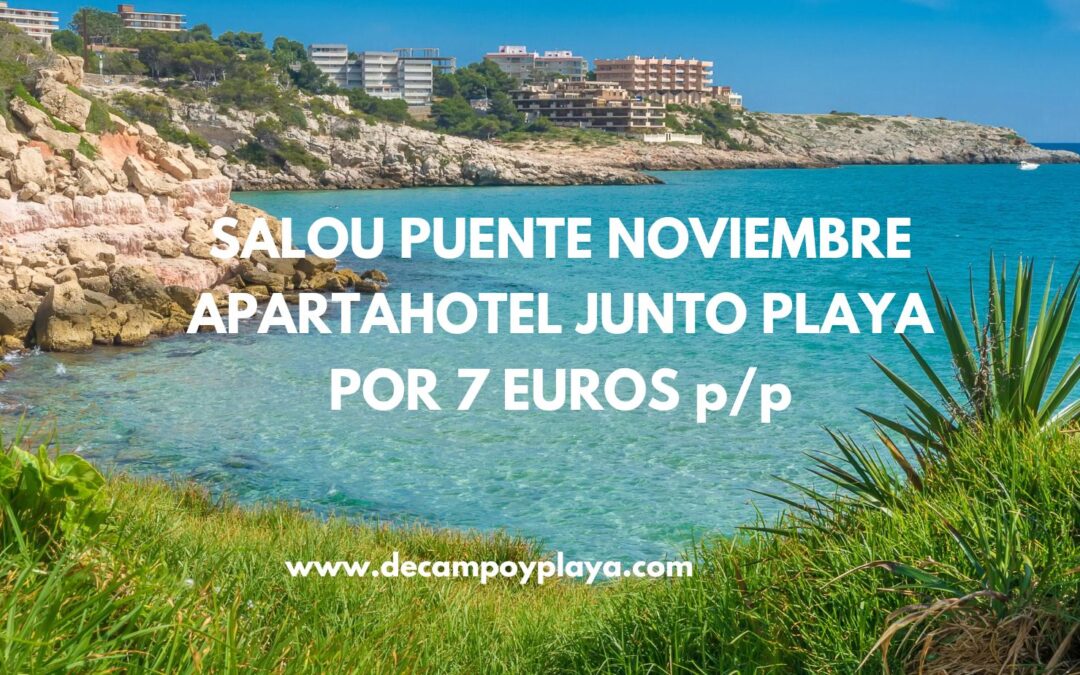 BRUTAL SALOU!! Puente Noviembre Aparatahotel para cuatro junto a la playa por SÓLO 7 Euros p/p
