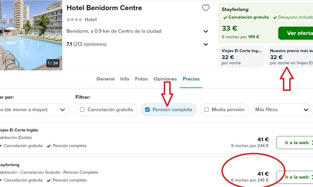 BENIDORM Puente de Mayo: Hotel 4* PENSIÓN COMPLETA por sólo 20 Euros p/p