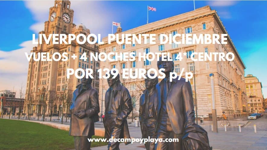 Mercadillo Navidad LIVERPOOL Puente Diciembre: Vuelos + 4 noches Hotel 4* en el centro por sólo 139 Euros p/p