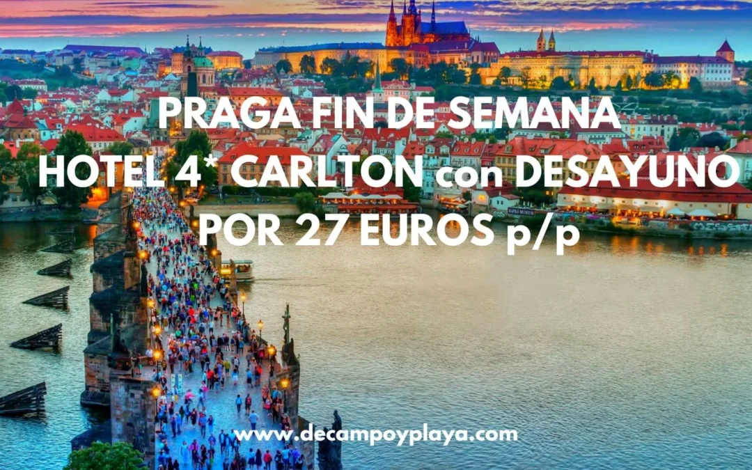 CHOLLO PRAGA Fin de semana: Exclusivo Hotel 4* CARLTON con desayuno por sólo 27 Euros p/p