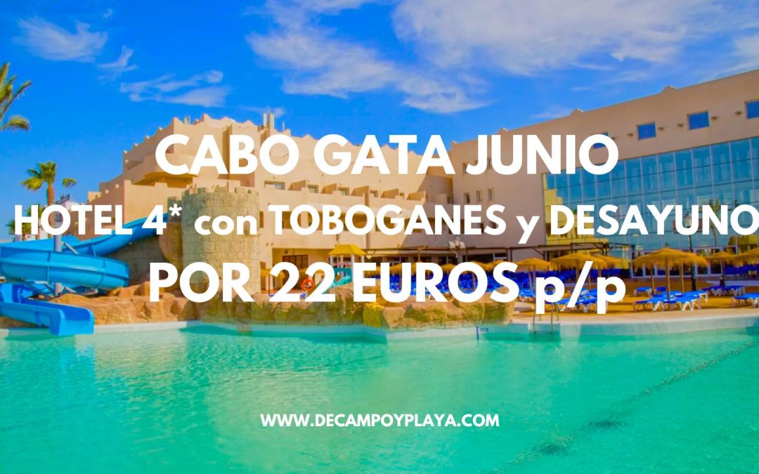 CABO GATA FIN DE SEMANA: Hotel 4* con toboganes junto a la playa y desayuno por sólo 22 Euros p/p