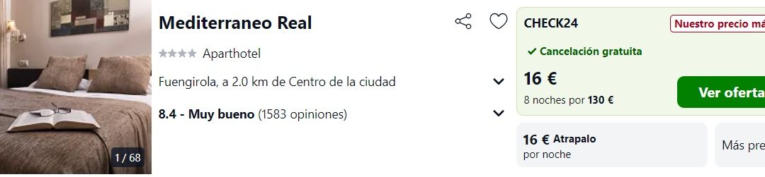 RÁPIDO!! FUENGIROLA: Hotel 4* por sólo 5 Euros p/p