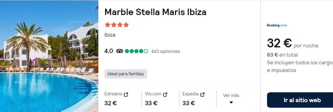 IBIZA CHOLLAZO: Hotel 4* en la playa por sólo 15 Euros p/p