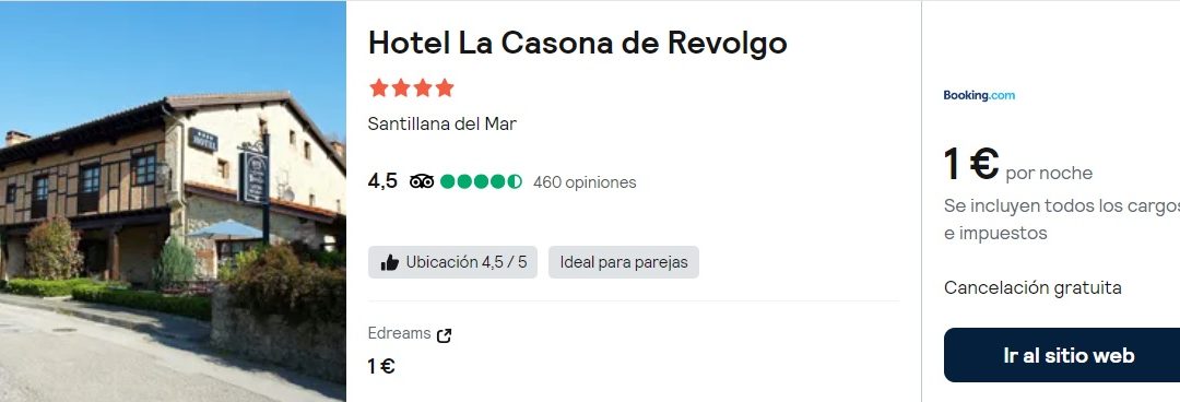 NI LO PIENSES!! SANTILLANA DEL MAR: Hotel 4* por SÓLO 0,50 CÉNTIMOS p/p