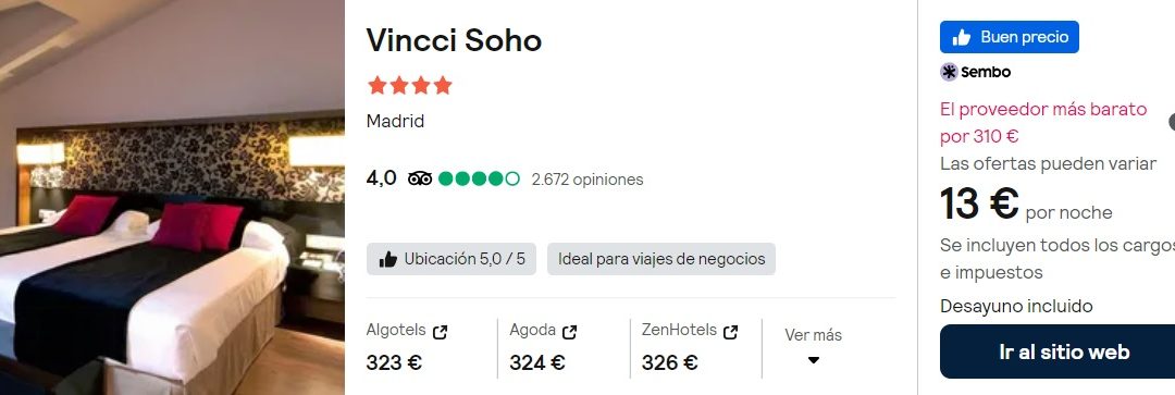 CORREE!! MADRID centro Barrio de las Letras: Hotel 4* con desayuno por SÓLO 6 Euros p/p