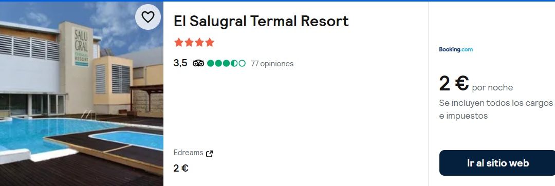 NI LO PIENSES!! Hotel 4* TERMAL en Extremadura fin de semana por SÓLO 1 Euro p/p