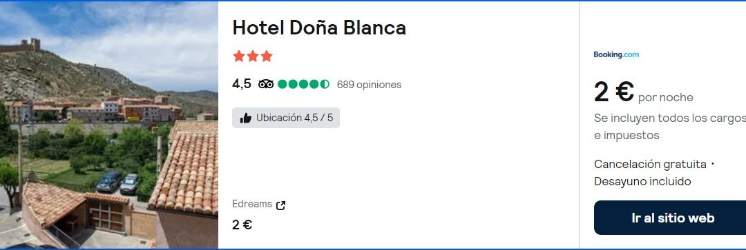 RÁPIDO!! ALBARRACÍN (Teruel) Fin de semana: Hotel 4* con desayuno por SÓLO 1 Euro p/p