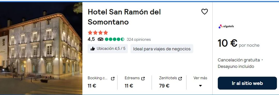 CORREE!! Comarca del Somontano: Hotel Spa 4* LUJO BARBASTRO con desayuno SÓLO 5 Euros p/p